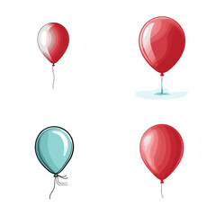 very simple isolated line styled vector illustration of Promotional Balloon isolated in white background
