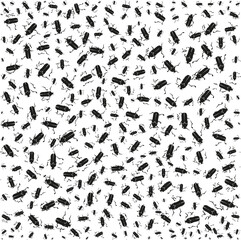 Seamless pattern with silhouettes of insects. Halloween background.