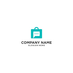 Fototapeta premium shop chat design logo vector icon