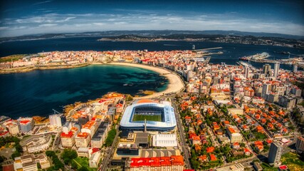A coruña, Riazor y Torre de Hércules © Javier Castelo
