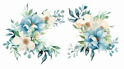 save the date with beautiful floral wreath watercolor
