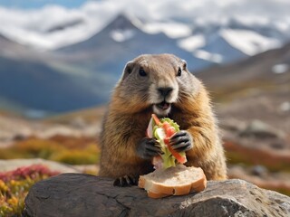 marmot eat sandwich