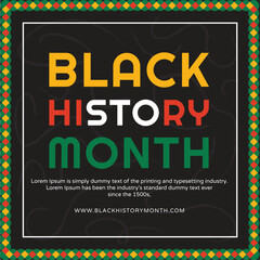 black history month template and brochure vector illustration design