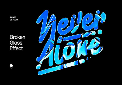 Broken Glass Text And Logo Effect Mockup With Generative AI