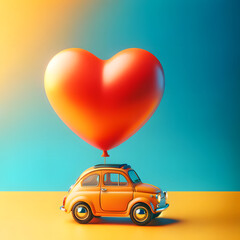 car with heart