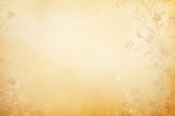 Gold soft pastel background parchment with a thin barely noticeable floral ornament background - obrazy, fototapety, plakaty