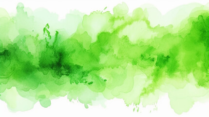 green abstract watercolor texture background on white background