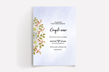 wedding invitation templates with white flowers