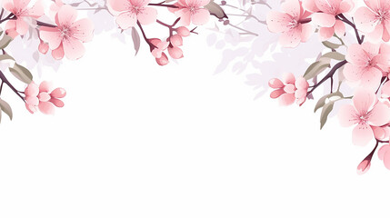 horizontal floral frame for wedding invitation card on white background