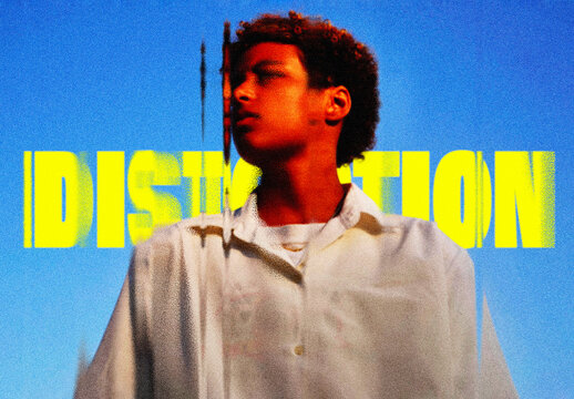 Distortion Photo Effect Mockup