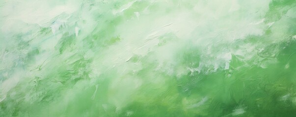 Green closeup of impasto abstract rough white art painting texture