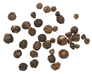 Black pepper isolated on white or transparent background