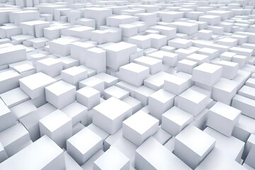 White 3d abstract background. Boxes motion texture with copy space for clean and creative business