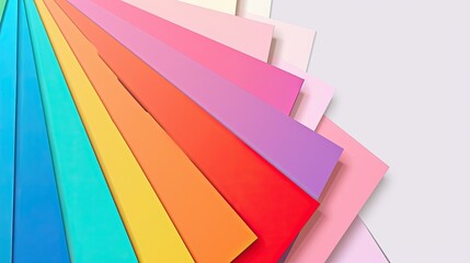 Set of multi-colored cardboard rectangular strips on a white background