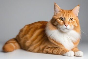 Fototapeta premium Orange tabby cat isolated on transparent or white background