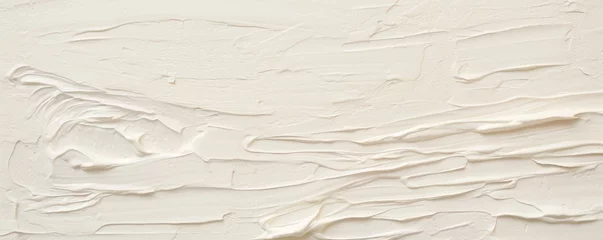 Foto op Canvas Ivory closeup of impasto abstract rough white art painting texture © Celina