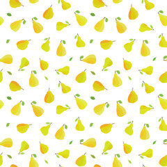 Seamless pear fruit texture - vector fashion pattern