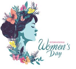 abstract woman's face poster, International Women's Day Vector illustration design