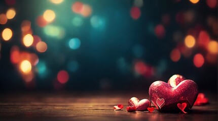 A heart on a blurred background for Valentine's day, Valentine's day or wedding concept