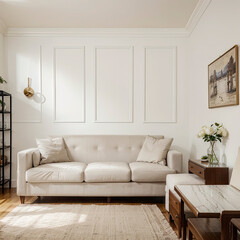 modern living room with interior design and white sofa