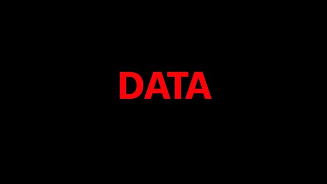text animation data title transaparent background