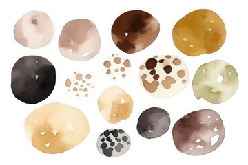 Abstract pattern with brown watercolor spots. Earthly and neutral tones. 
