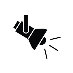 Searchlight icon. Simple solid style. Spotlight, stage light projector, floodlight, track light, theater concept. Black silhouette, glyph symbol. Vector illustration isolated.