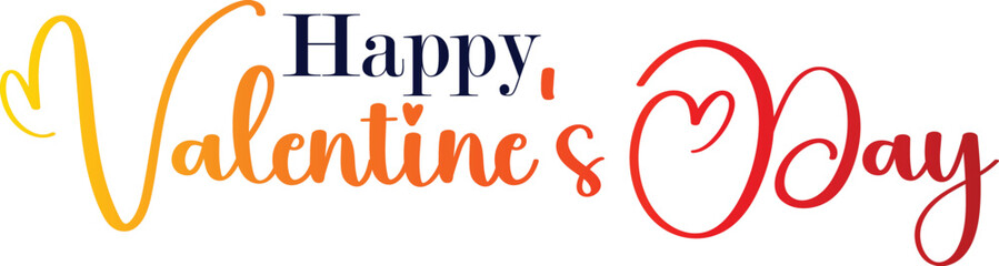 Lettering Happy Valentines Day banner. Valentines Day greeting card template with typography text happy valentine`s day and red heart and line on background. Vector illustration