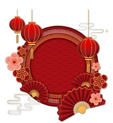 Oriental Onament Chinese Decoration Red Theme Chinese Lamp New Year