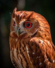 Close up of a red owl