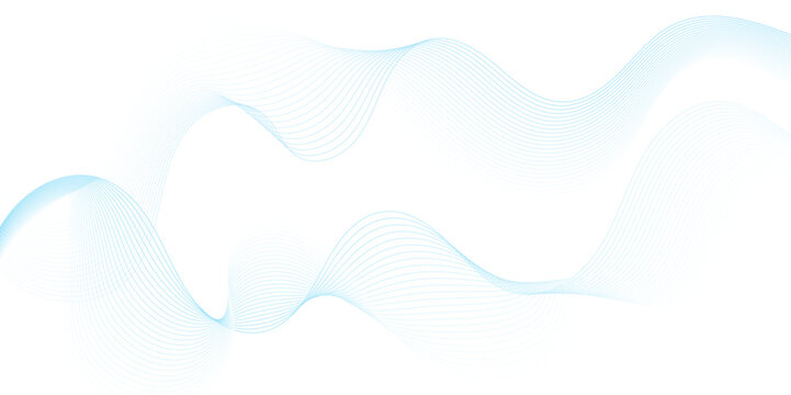 Smooth wave abstract vector background layout design.background image with dynamic curves.Abstract blue futuristic blend waves lines technology background and sound wave lines on white background.