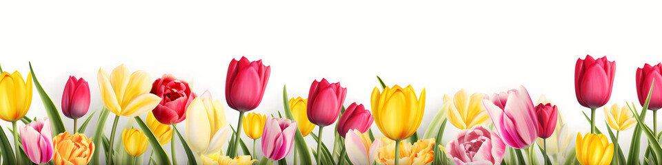 Naklejka premium Color spring tulips background - Seasons design