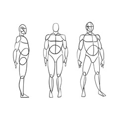 How to draw human mannequin figure. Easy drawing. Vector illustration image.