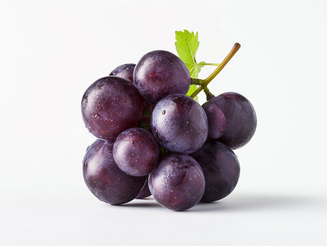 Fresh purple grape isolated on white background. Minimalist style. 
