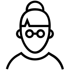 Young Girl Line Vector Icon