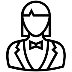 Waitress Line Vector Icon