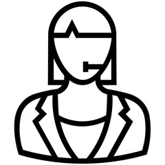 Customer Representative Line Vector Icon