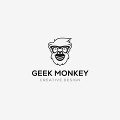 Geek monkey logo template