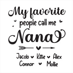 my favorite people call me nana background inspirational positive quotes, motivational, typography, lettering design