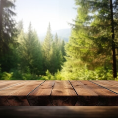 table in forest