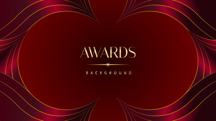 Red maroon golden royal awards graphics background. Golden sidelines. Modern template grand luxury premium corporate abstract design template trophy banner certificate.