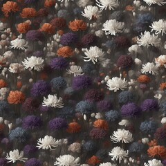 Naklejka na ściany i meble Flowers. Abstract seamless pattern. AI generated.