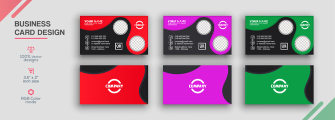 Business card design bundle - obrazy, fototapety, plakaty