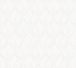 Vector seamless texture. Modern geometric background. Mesh with thin wavy threads.