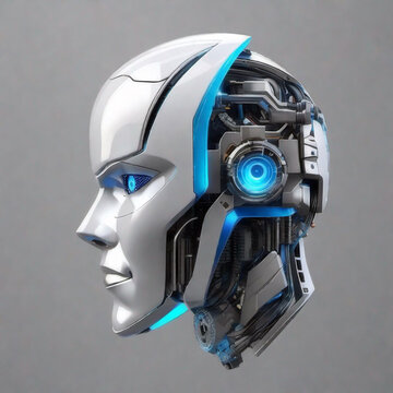 artificial intelligence - robot head - AI