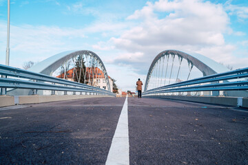 The new bridge over river Ipoly between Slovakia and Hungary connecting Drégelypalánk and Ipeľské Predmostie
