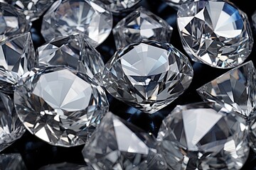 Different cut diamonds at a jeweller's