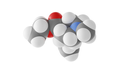 pethidine molecule, meperidine, molecular structure, isolated 3d model van der Waals