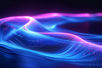 Fototapeta premium Neon lines, graphic and background illustration. Wallpaper, futuristic and electrifying designs for digital art, creativity and information technology in mesmerizing style, abstract colour and waves