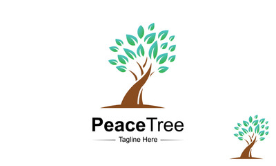 Obraz premium Peace Tree Logo Design Template.